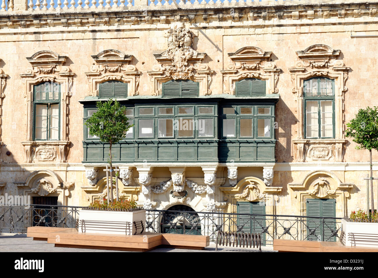 Pjazza San Gorg. Valletta. Malta. Stockfoto