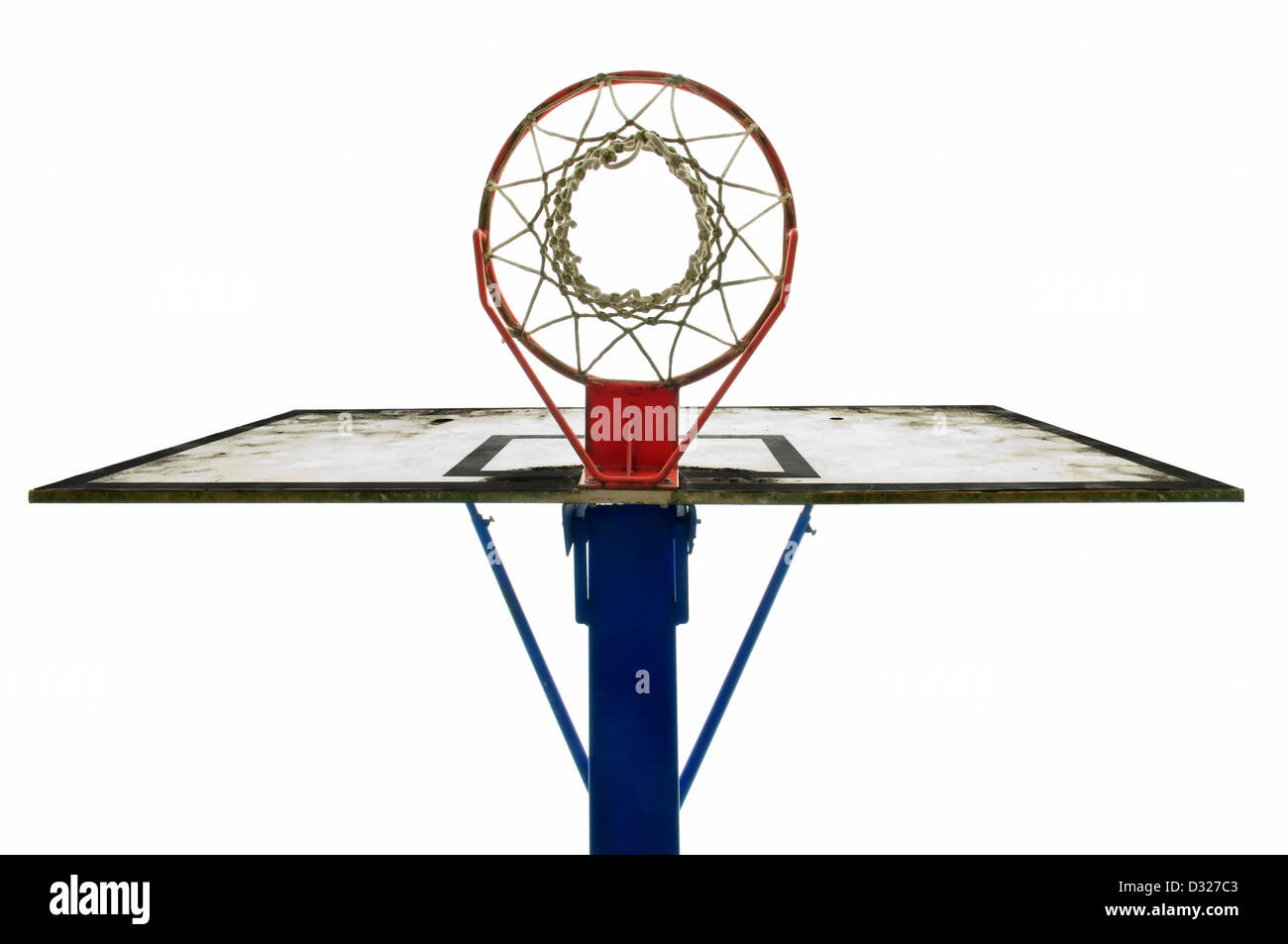 symmetrische Ansicht von im Freien verwendet Basket Ball hoop Stockfoto