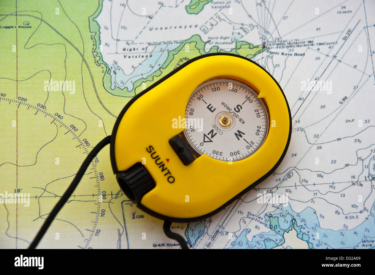 Marine Sichtung Kompass Stockfoto