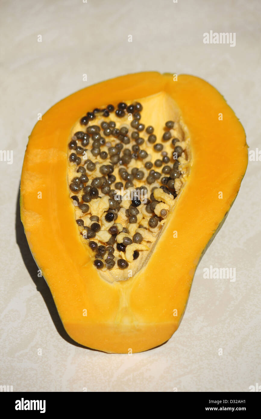 Papaya, Carica papaya Stockfoto