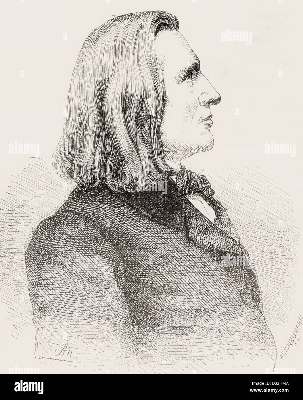 Franz Liszt, aka Franz Ritter von Liszt 1811-1886. 19. Jahrhundert ungarischer Komponist, Pianist, Dirigent und Lehrer. Stockfoto