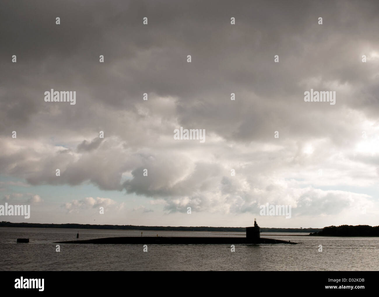 Die Ohio-Klasse ballistischen Raketen-u-Boot USS Wyoming fährt Naval Submarine Base Kings Bay, Ga Stockfoto