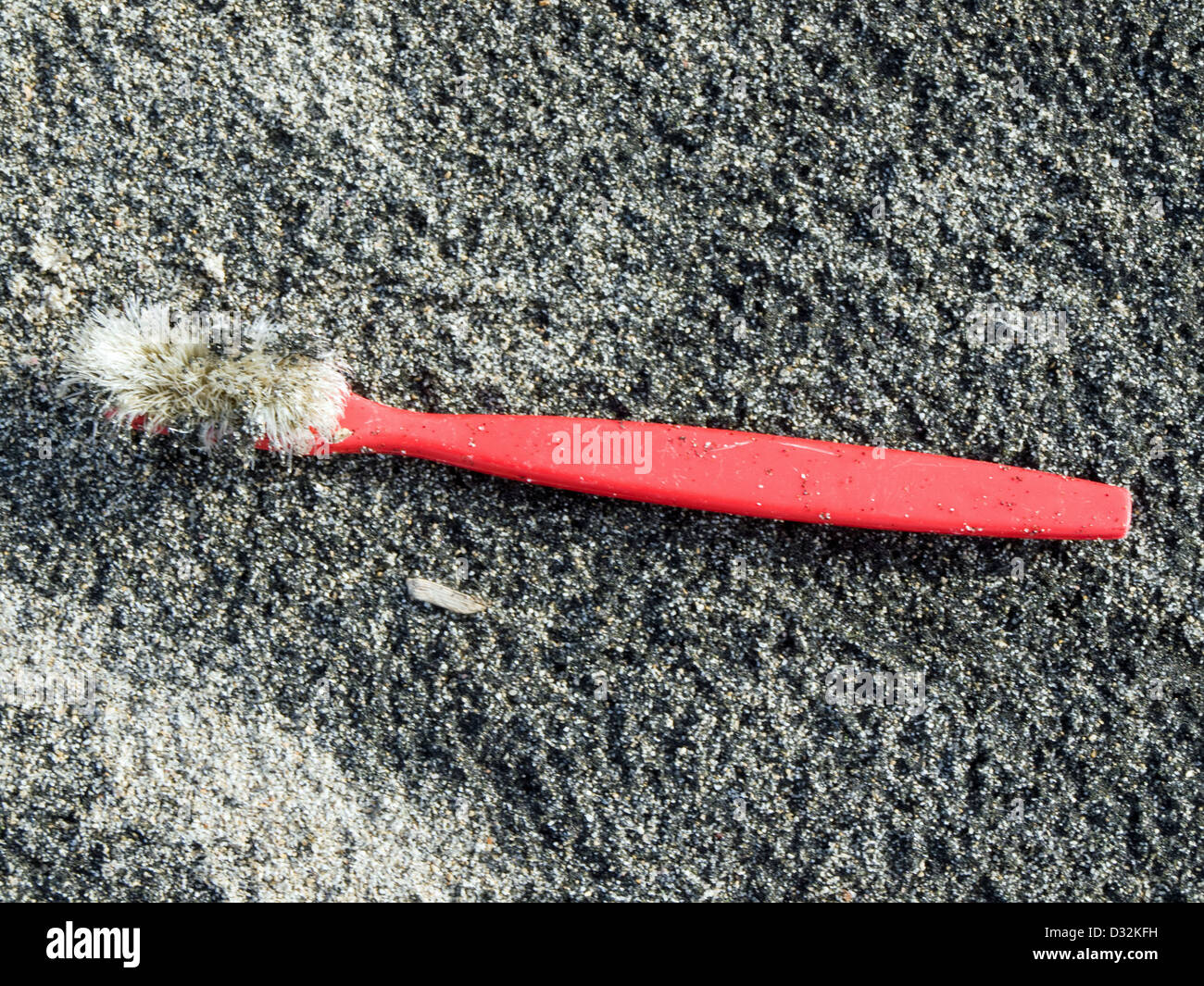 Zahnbürste - Müll am Strand Stockfoto