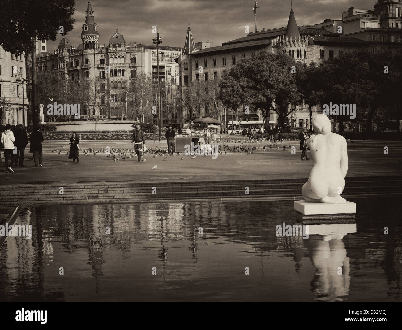 Placa de Catalunya Stockfoto