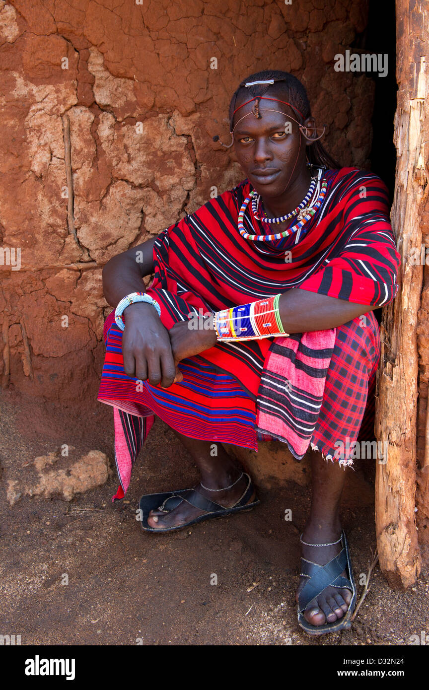 Massai-Krieger, Kenia Stockfoto