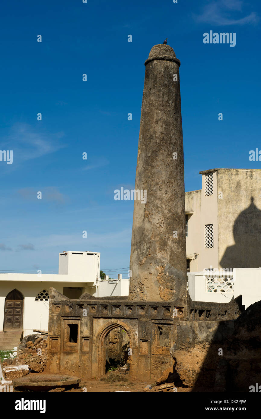 Antike Säule Grab, Malindi, Kenia Stockfoto