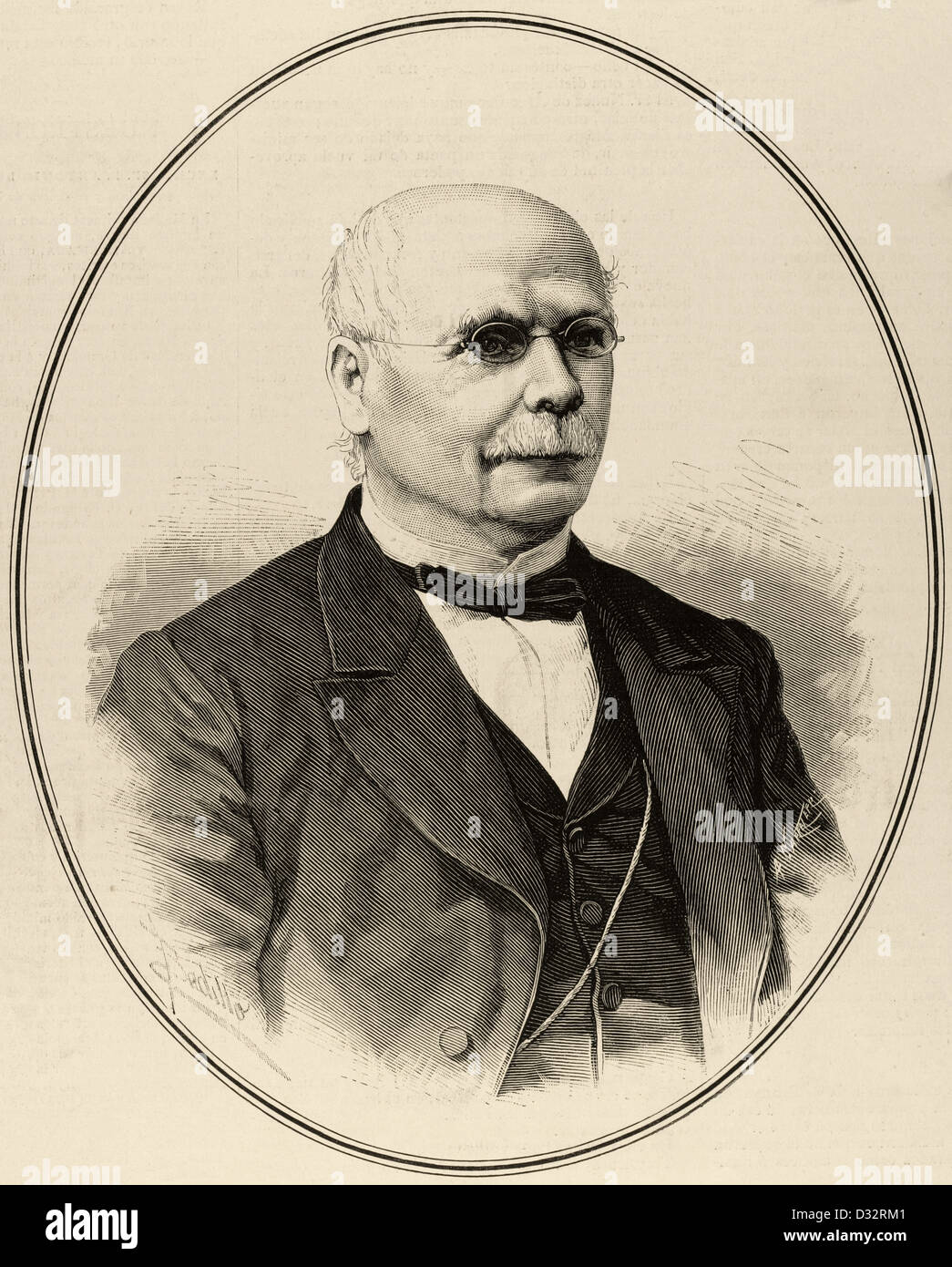 Antonio Benavides Fernández de Navarrete (1807-1884). Spanischer Historiker und Politiker. Gravur. Stockfoto