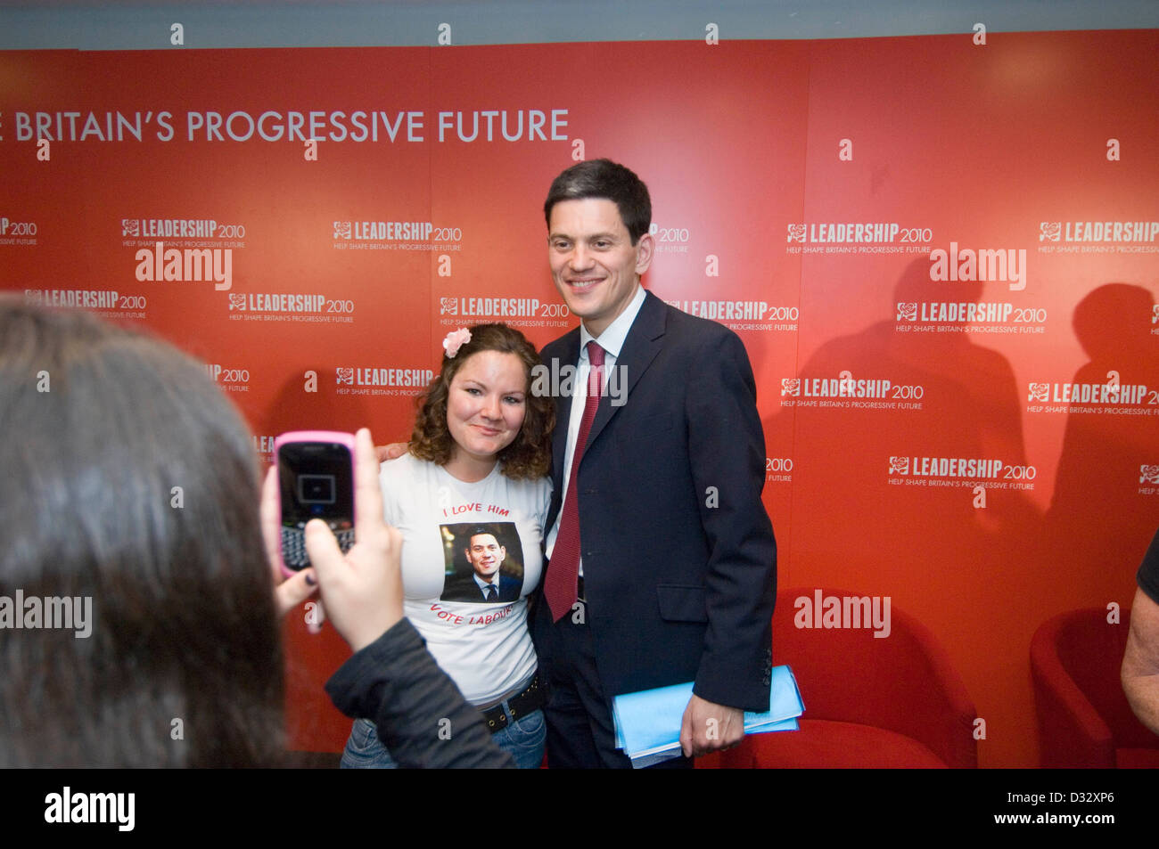 David Miliband in der Labour Party Leadership bedrängt im Millennium Stadium in Cardiff heute. Stockfoto