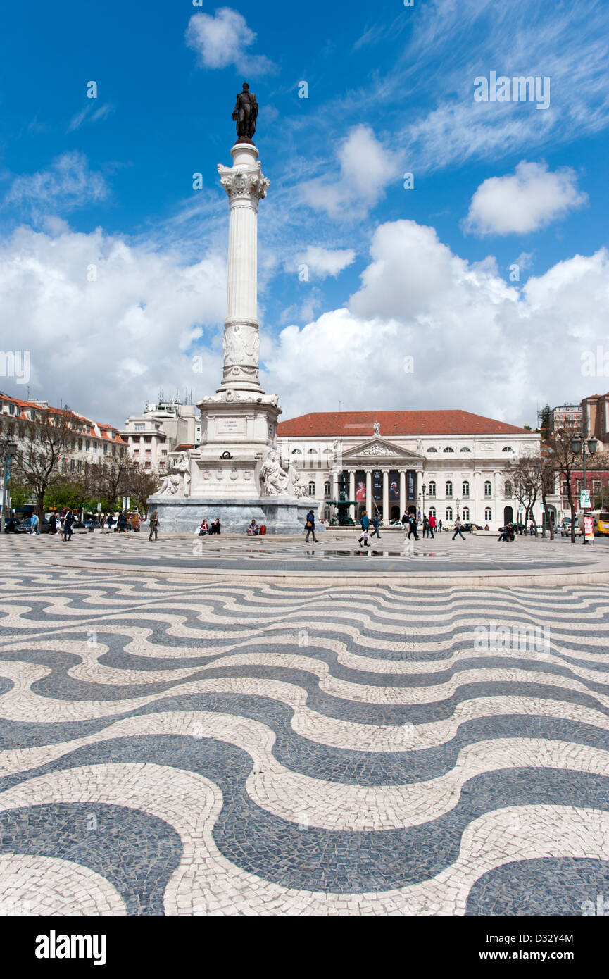 Rossio Platz, Lissabon, Portugal Stockfoto