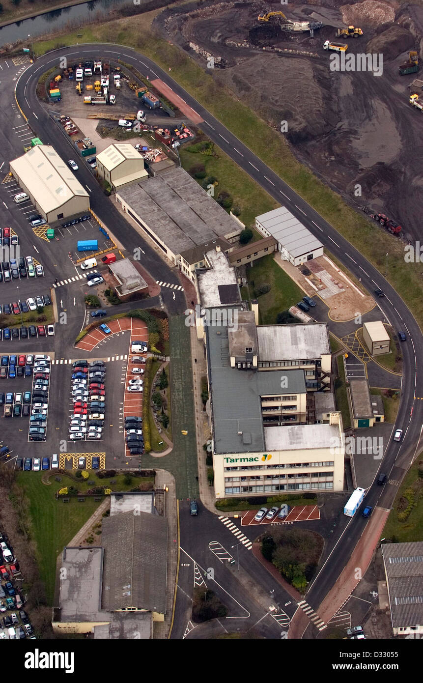 Luftaufnahme von Asphalt Bau Büros am Bilston West Midlands Stockfoto