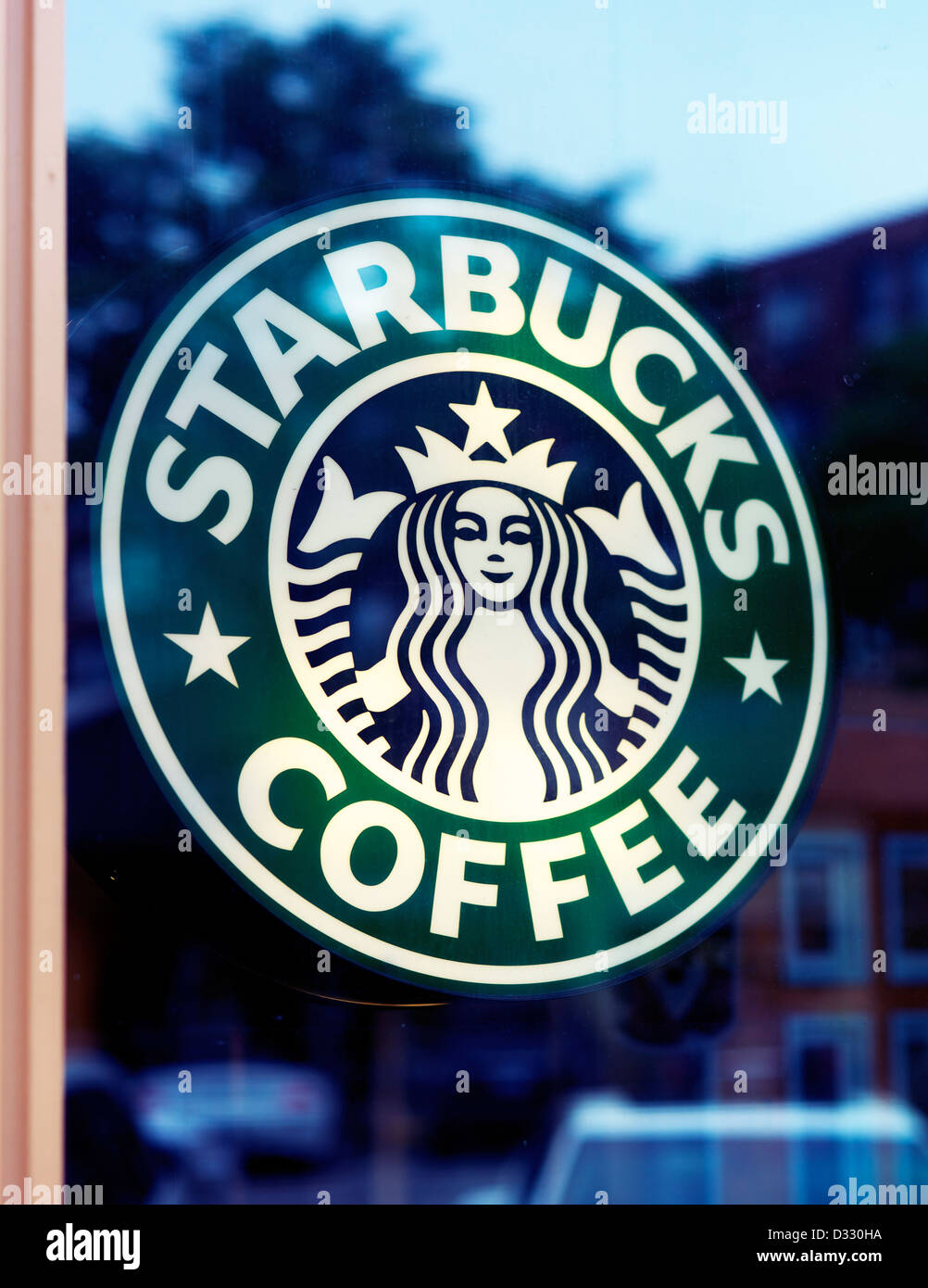 Nahaufnahme von Starbucks-Kaffee-logo Stockfoto
