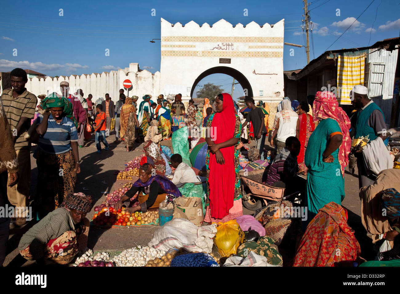 Christian Markt, Showa-Tor, Harar, Äthiopien Stockfoto