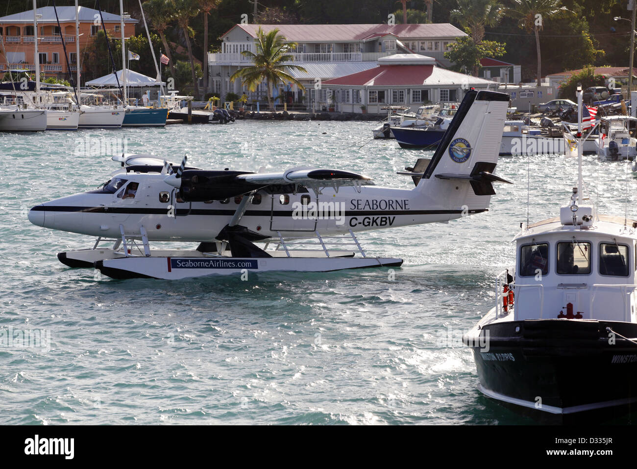 Seaborne Airlines Wasserflugzeug, Charlotte Amalie, St. Thomas, US Virgin Islands, Karibik Stockfoto