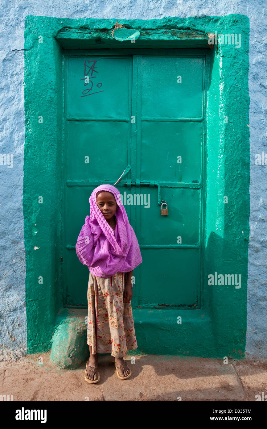 Bunte Straßenbild, Harar Jugol (Altstadt), Äthiopien Stockfoto