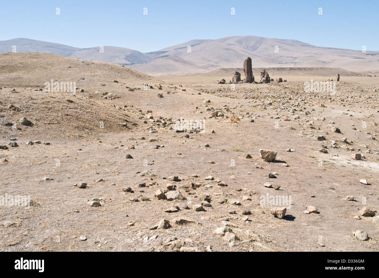 Ruinen der mittelalterlichen armenischen Stadt von Ani, befindet sich in der Ost-Anatolien-Region der Türkei an der Grenze zu Armenien. Stockfoto