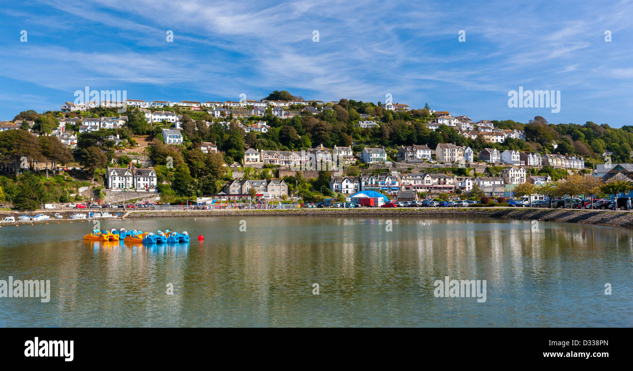 Fluß Looe in Looe in Cornwall. Stockfoto