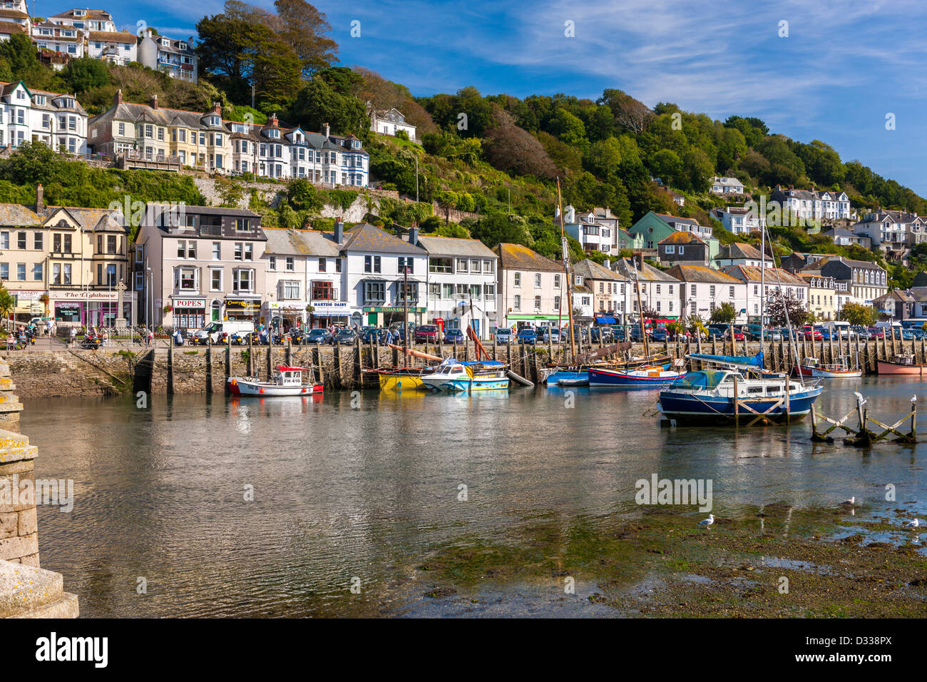 Fluß Looe in Looe in Cornwall. Stockfoto