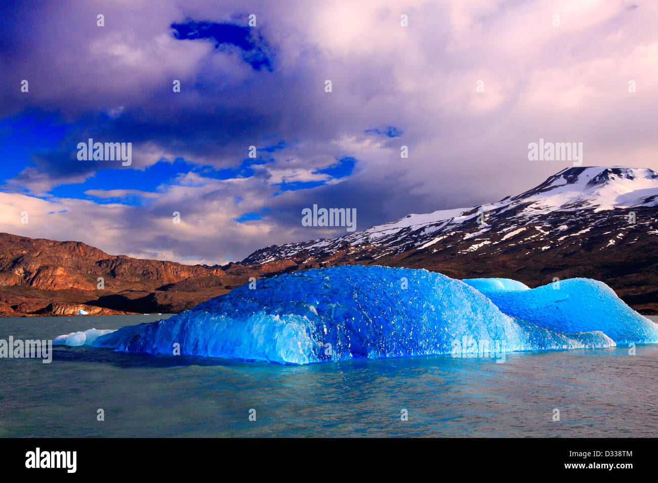 Lago Argentino Gletscher. Lago Argentino, Santa Cruz, Argentinien. Stockfoto