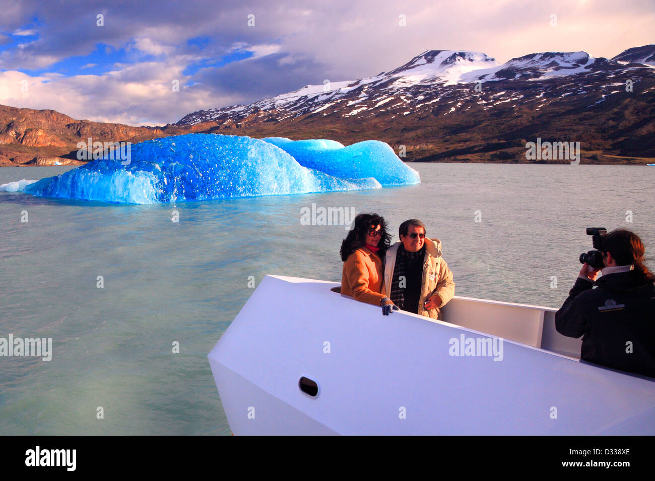 Lago Argentino Gletscher. Lago Argentino, Santa Cruz, Argentinien. Stockfoto