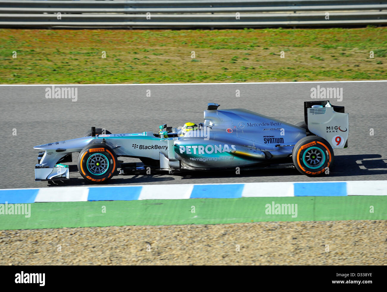 07.02.2013 Motorsport, Formel 1 Tests auf Circuito de Velocidad Rennstrecke in Jerez De La Frontera, Spanien---Nico Rosberg (GER), Mercedes F1 W04 Stockfoto