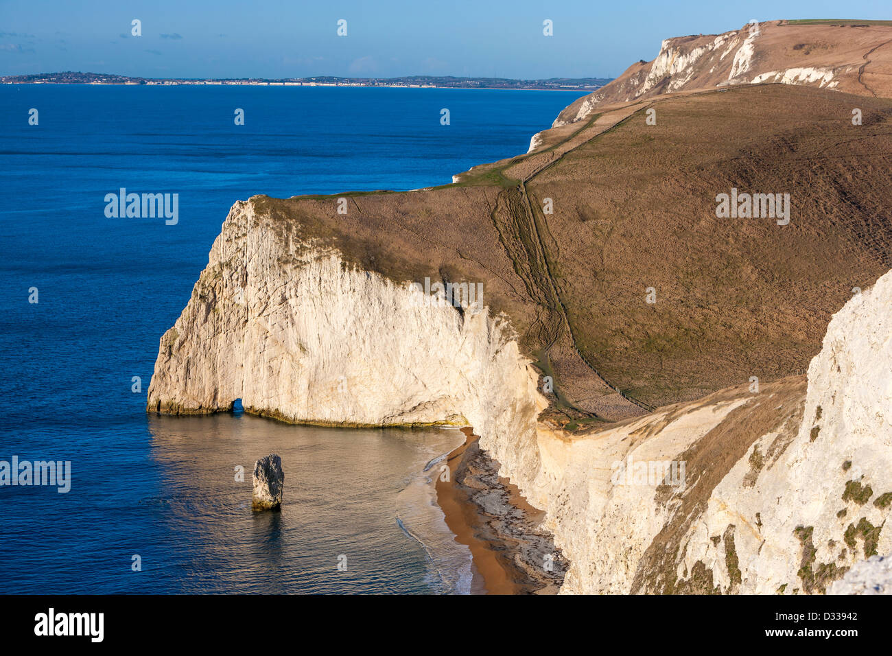 Bat Kopf und Butter Rock. Jurassic Coast. Lulworth. Dorset. England. Europa Stockfoto