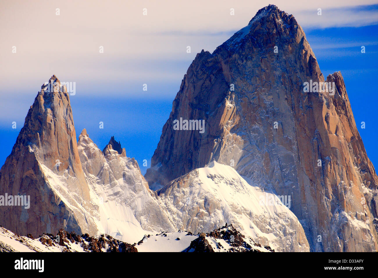 Mount Fitz Roy oder Chalten. Santa Cruz, Argentinien Stockfoto
