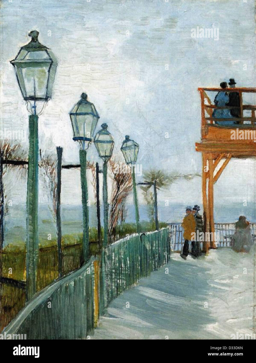 Vincent Van Gogh: Belvedere mit Blick auf Montmartre. 1886 Öl auf Leinwand. Post-Impressionismus. Ort der Schöpfung: Paris, Frankreich. Stockfoto