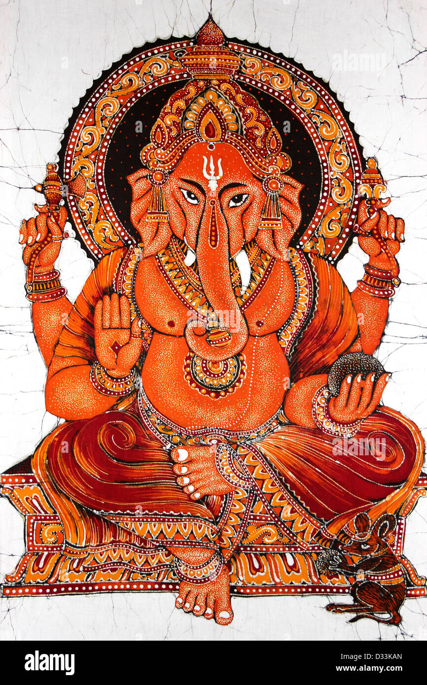 Ganesh Batik aus Sri Lanka Stockfoto