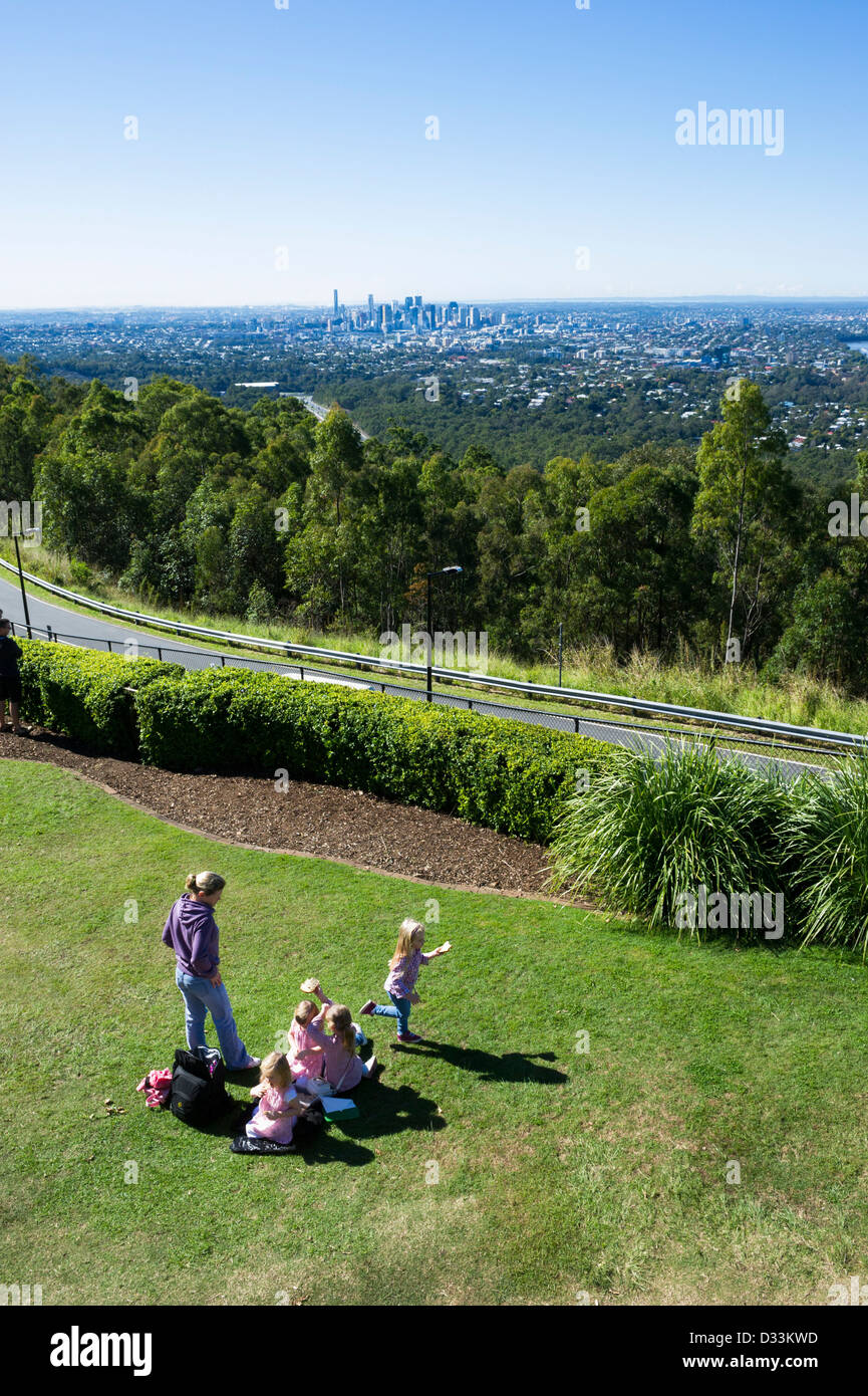 Brisbane gesehen von der Aussichtsplattform auf Mount Coot-Tha, Queensland, Australien Stockfoto