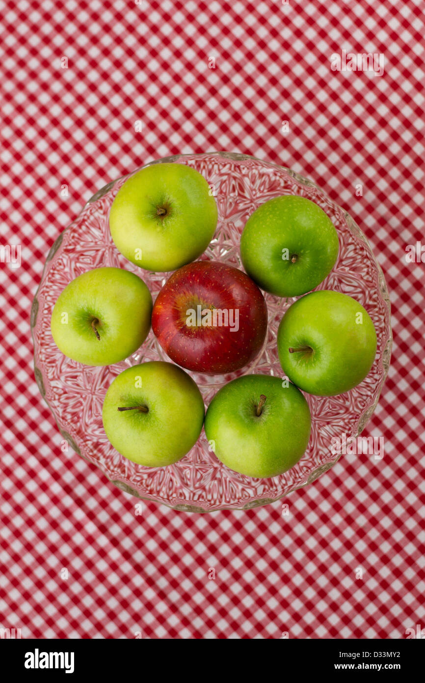 Grüne und rote Äpfel Stockfoto