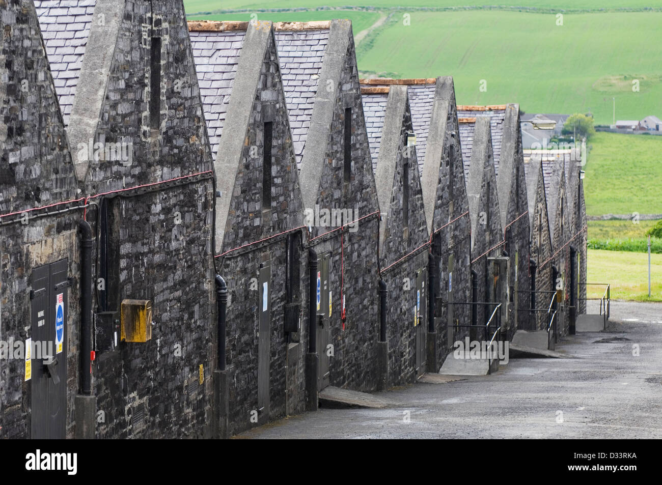 Lager von einem schottischen Whisky-Destillerie. Stockfoto