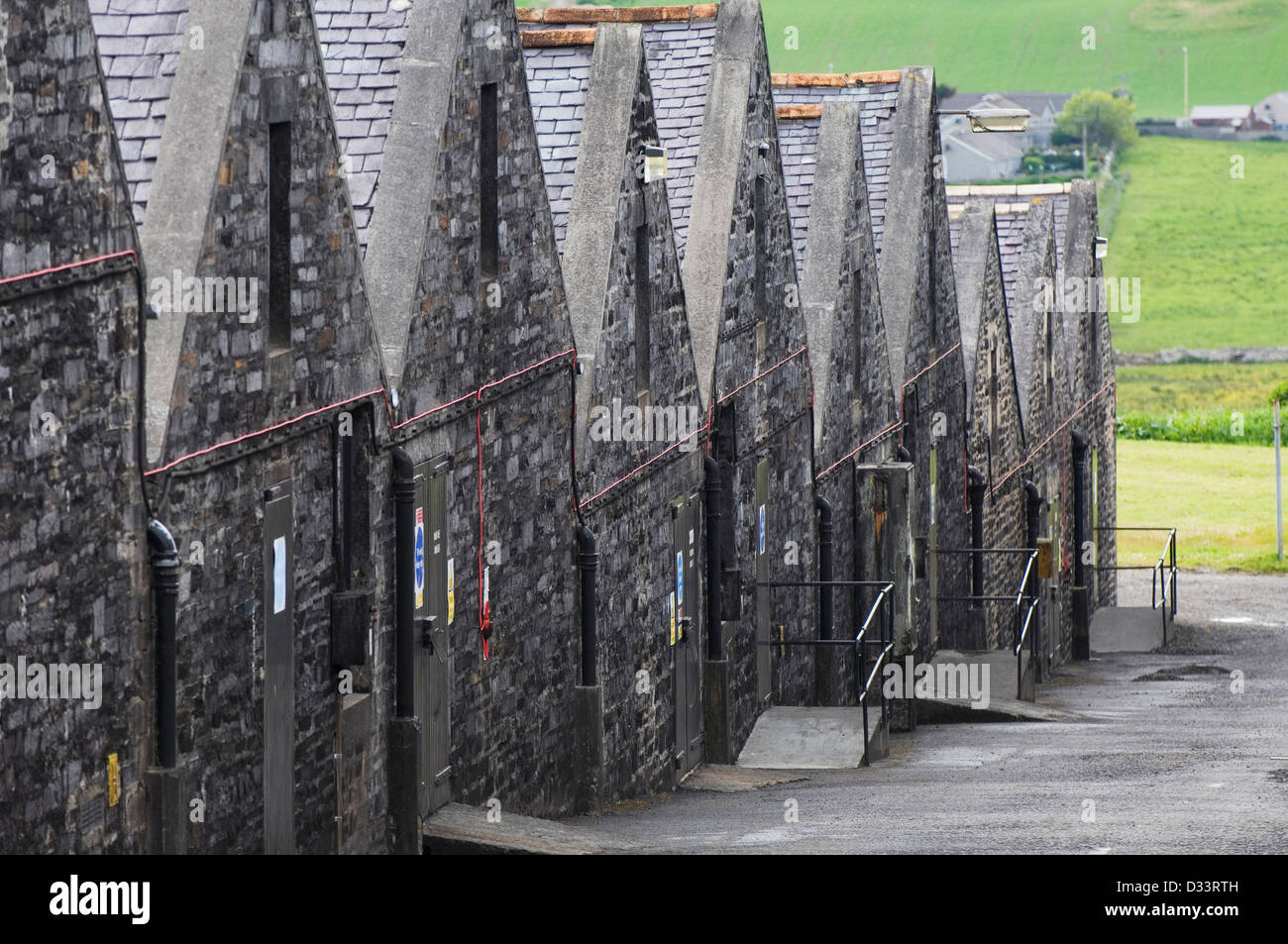 Lager von einem schottischen Whisky-Destillerie. Stockfoto