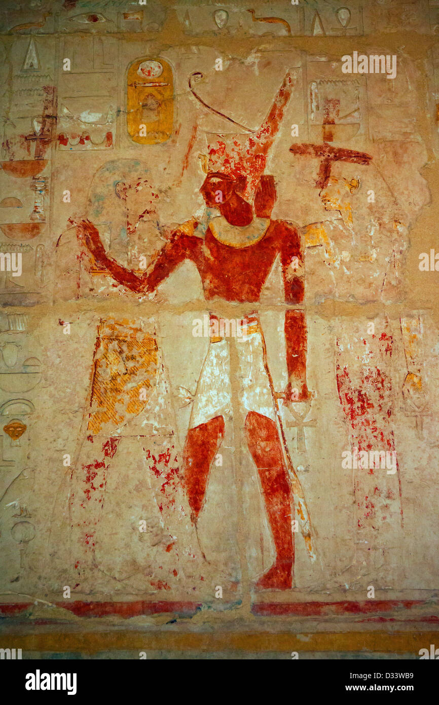 Wandmalerei, Grab von Hatschepsut HATSCHEPSUT Stockfoto