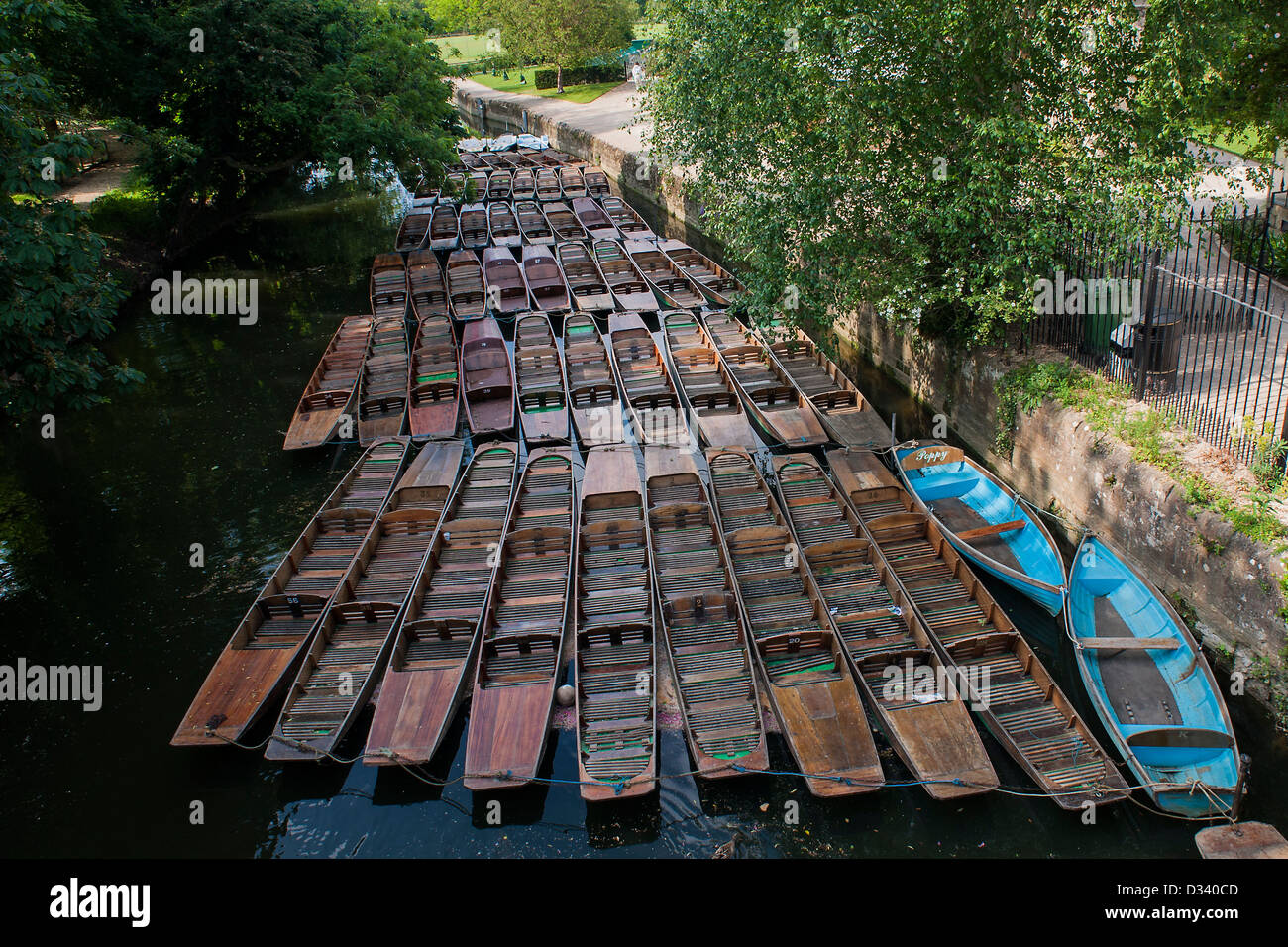 Kähne zu vermieten am Fluss Cherwell, Oxford, UK 29. Mai 2012. Stockfoto