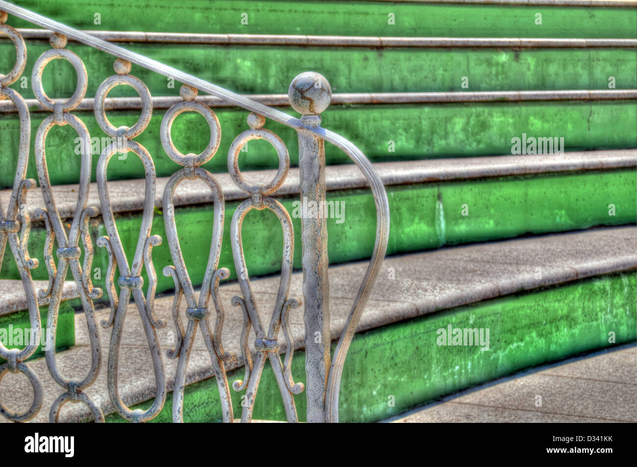 Geländer Treppen außerhalb Stockfoto