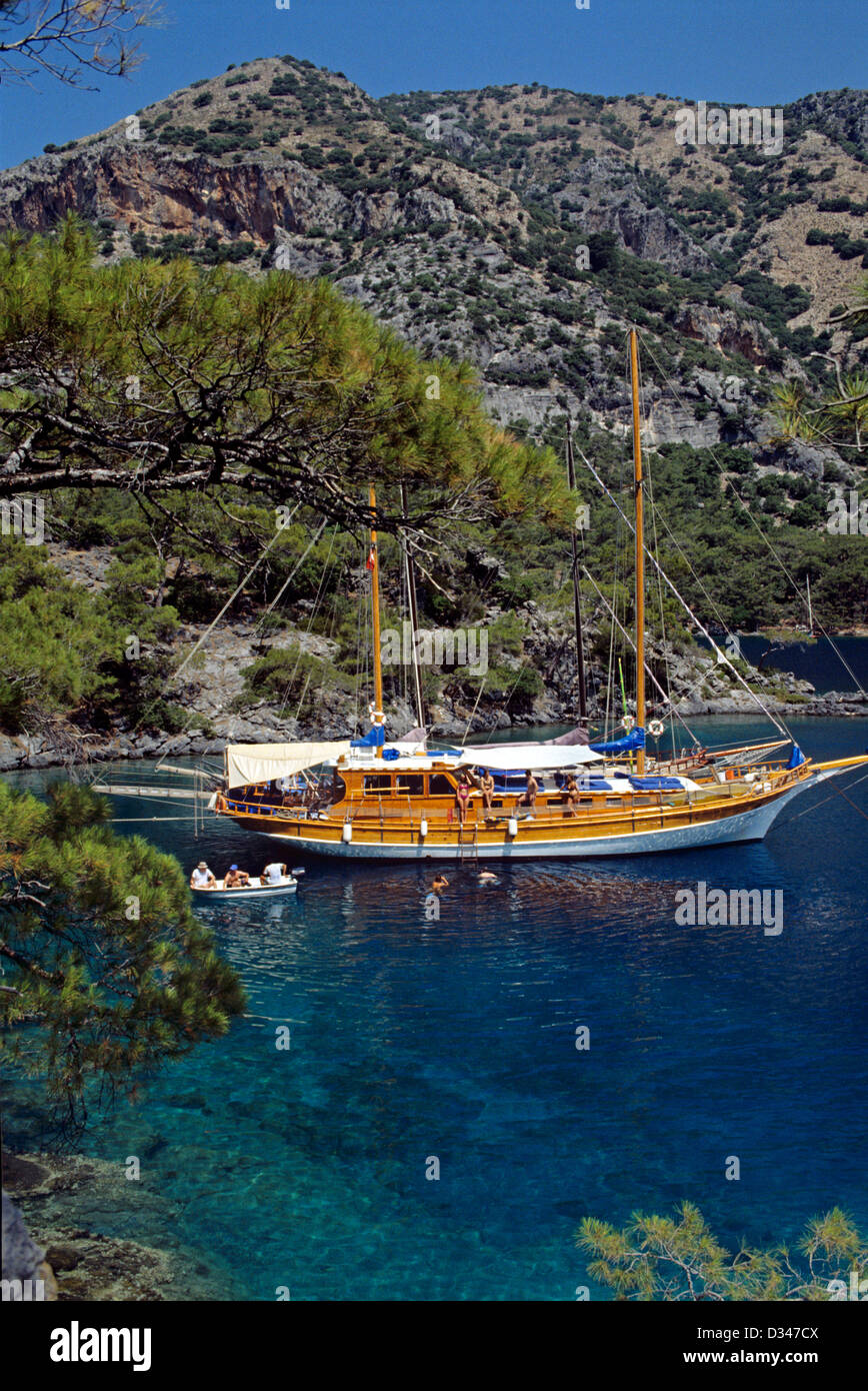 Blaue Reise-Tour von der Mittelmeer-Küste in der Türkei Stockfoto