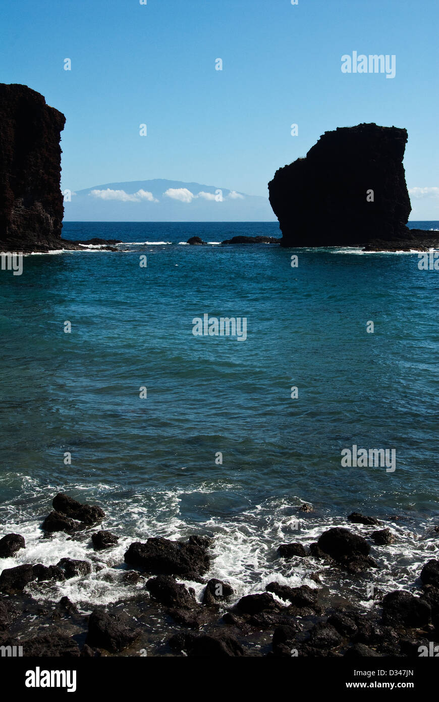 Pu'Upehe Schatz Rock Maui in Rücken Lanai Hawaii USA Stockfoto