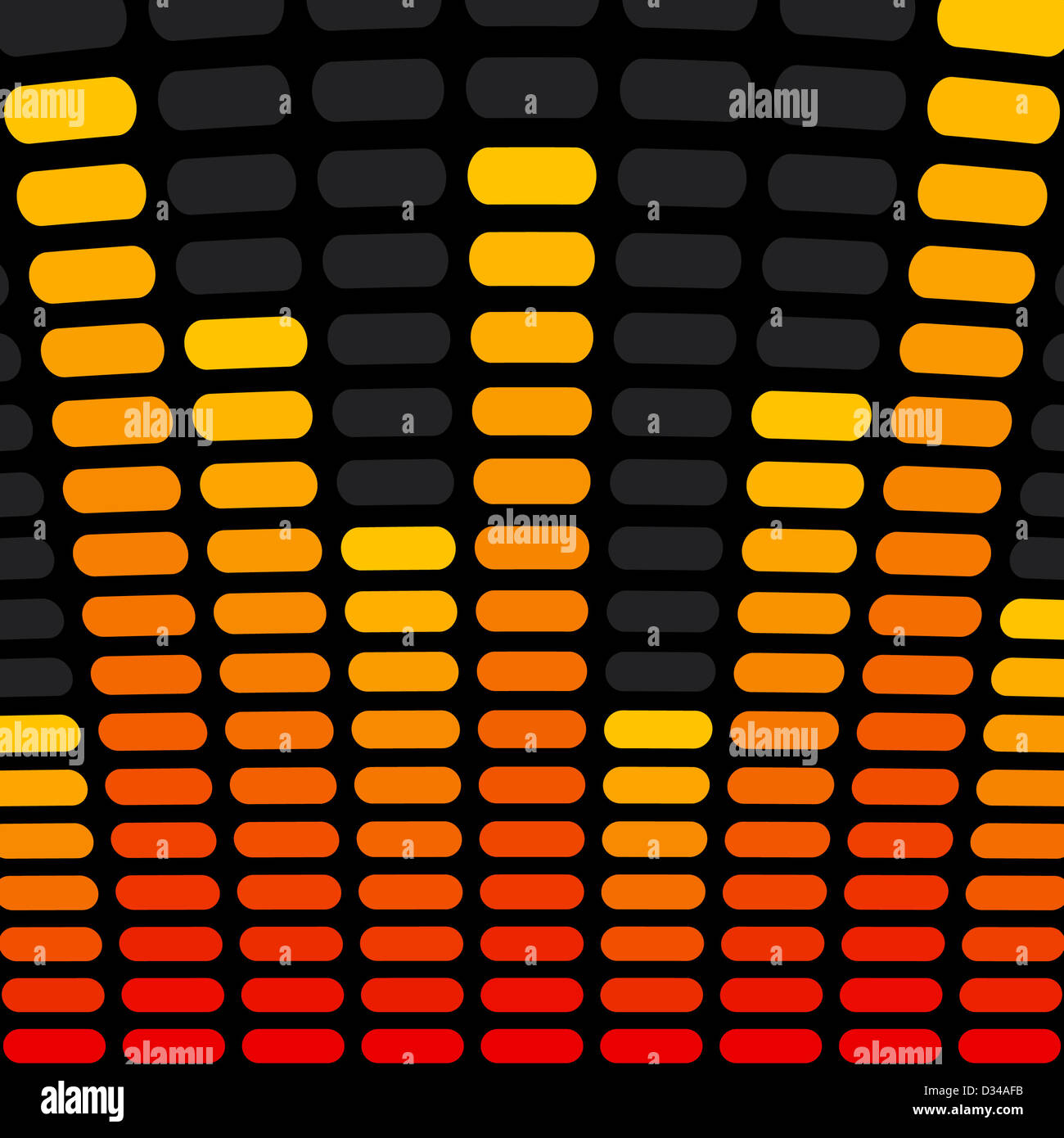 Orange und gelbe Equalizer Hintergrundmusik Stockfoto