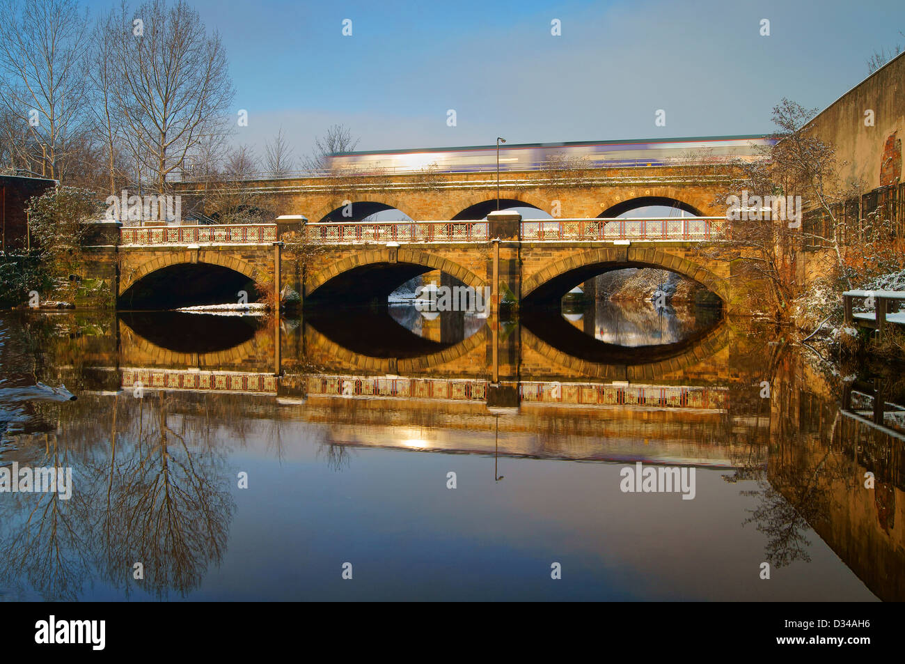 Norfolk-Brücke & Fluss Don in Sheffield, South Yorkshire Stockfoto