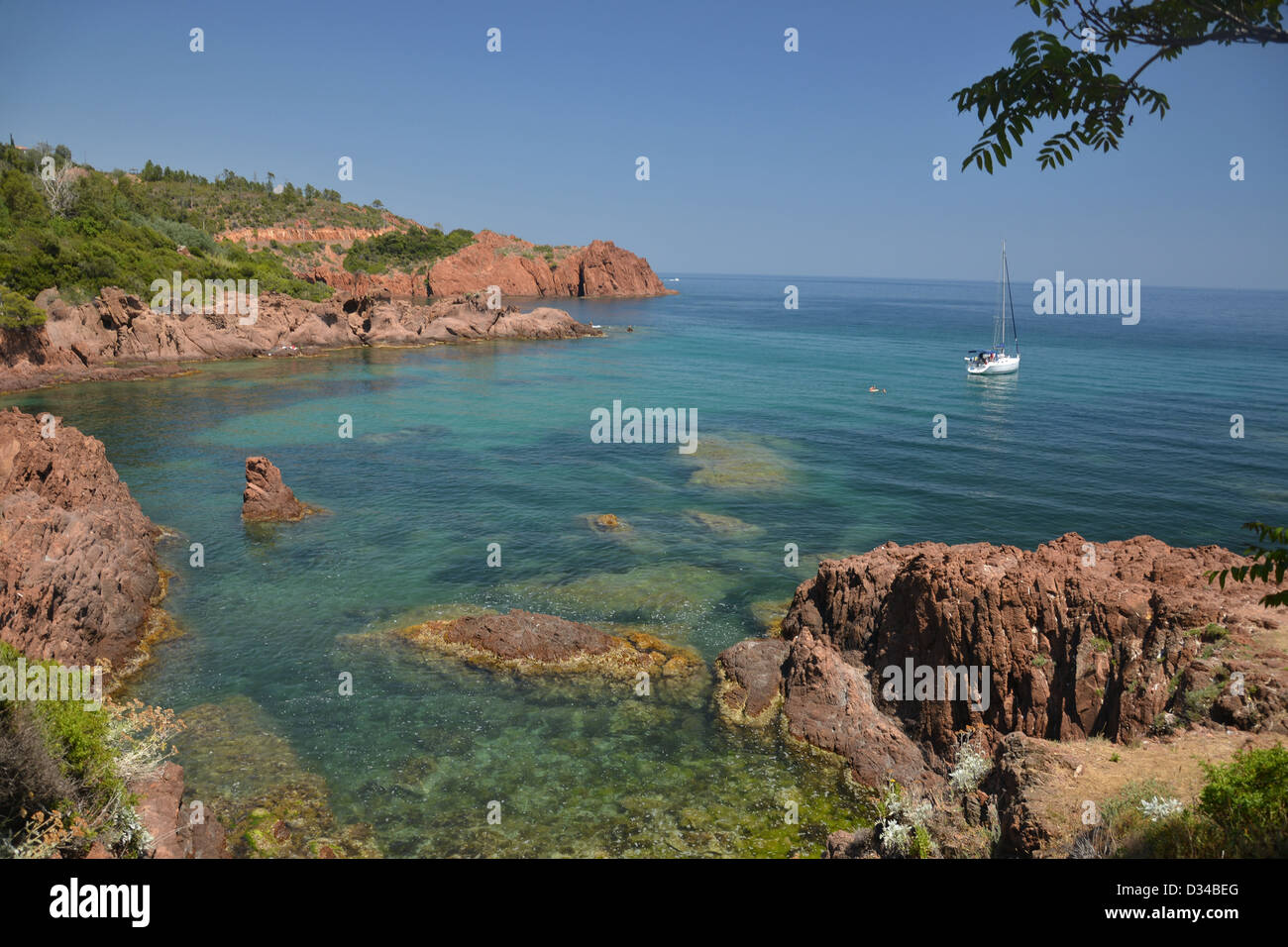 Punkt de Cap Roux, Cap Esterel, Côte d ' Azur, Departement Var, Provence-Alpes-Côte d ' Azur, Frankreich Stockfoto