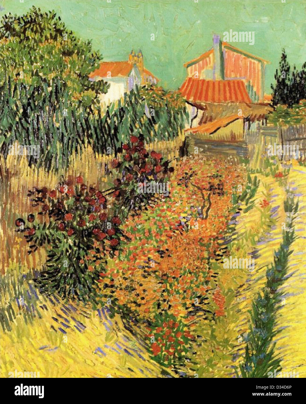 Vincent Van Gogh: hinter ein Gartenhaus. 1888 Öl auf Leinwand. Kunsthaus Zürich, Zürich, Schweiz. Post-Impressionismus. Stockfoto