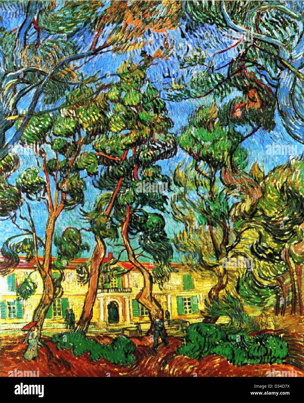 Vincent Van Gogh, The Grounds des Asyls. 1889. Post-Impressionismus. Öl auf Leinwand. Armand Hammer Museum of Art Stockfoto