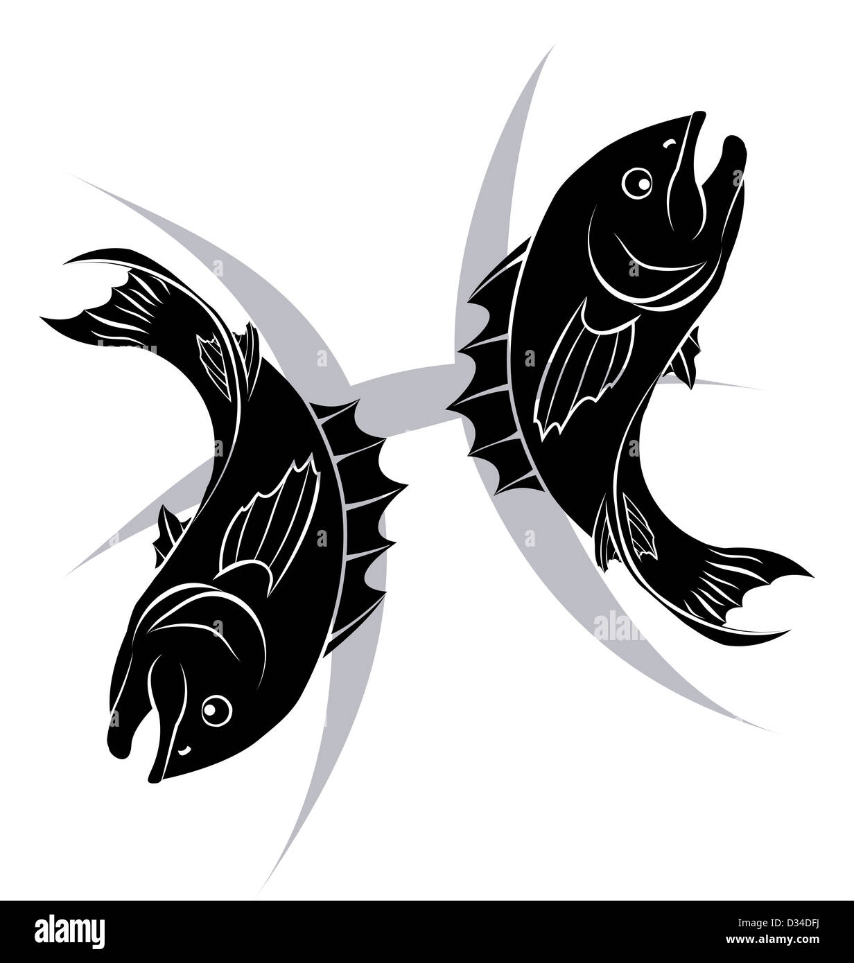 Abbildung der Fische Fisch Sternzeichen Horoskop Astrologie unterzeichnen  Stockfotografie - Alamy
