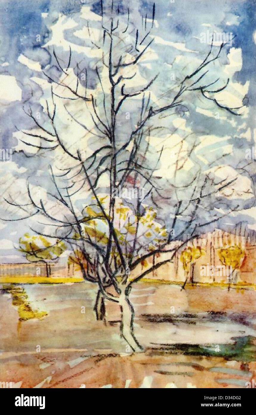 Vincent Van Gogh: Rosa Pfirsich Bäume. 1888 Öl auf Leinwand. Post-Impressionismus. Ort der Schöpfung: Arles Sur Tech, Frankreich. Stockfoto