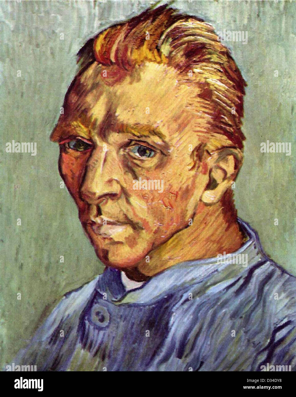 Vincent Van Gogh, Self Portrait. 1889. Post-Impressionismus. Öl auf Leinwand. Ort der Schöpfung: Saint-Rémy-Blanzy, Frankreich. Stockfoto