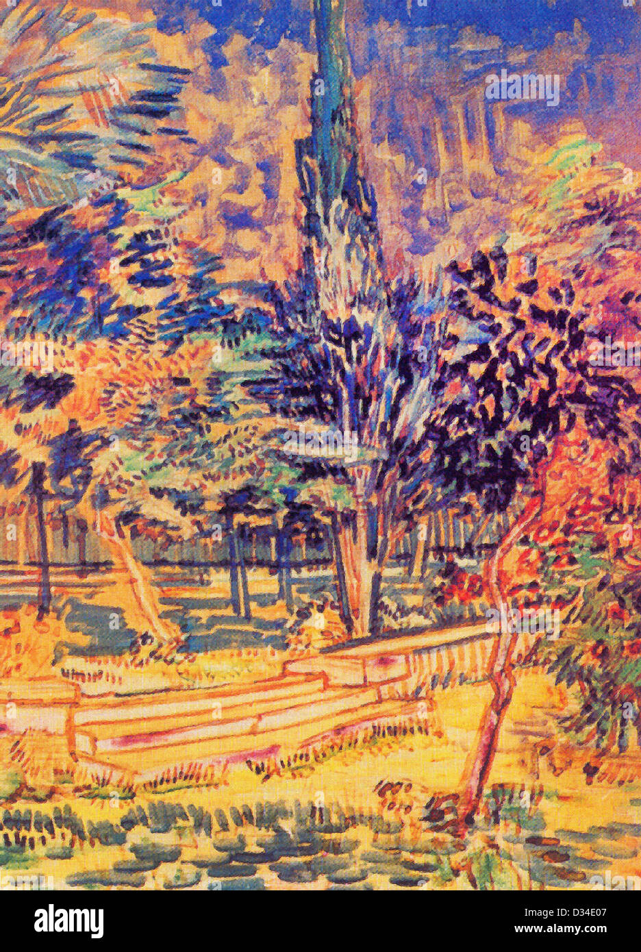 Vincent Van Gogh, Steinstufen im Garten des Asyls. 1889. Post-Impressionismus. Van Gogh Museum, Amsterdam, Niederlande. Stockfoto