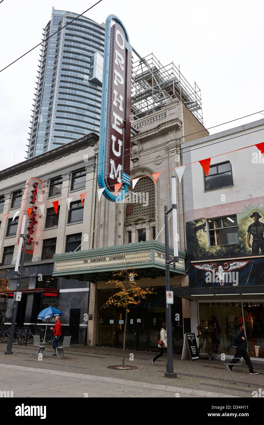 Orpheum Theatre nach Hause von der Vancouver Symphony Vancouver BC Kanada Stockfoto