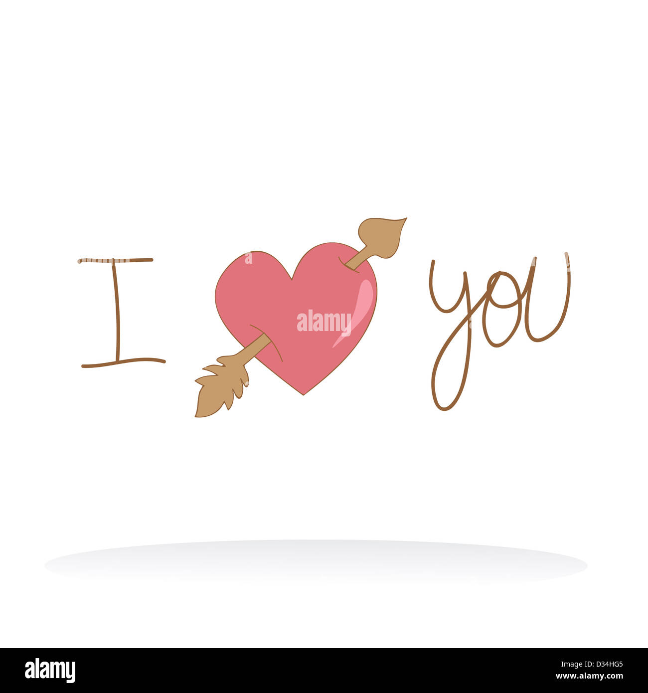 Valentinstag, ich dich Grußkarte Liebe. Vektor-Illustration für einfache Handhabung und individuelle Färbung geschichtet. Stockfoto