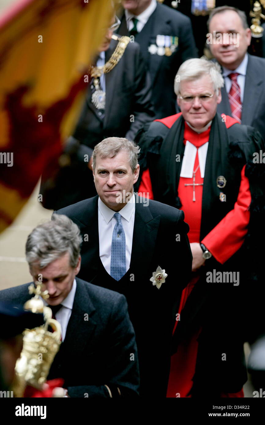 Prinz Andrew und Schottlands erster Minister Alex Salmond an der Prozession an der Generalversammlung der Church Of Scotland Stockfoto