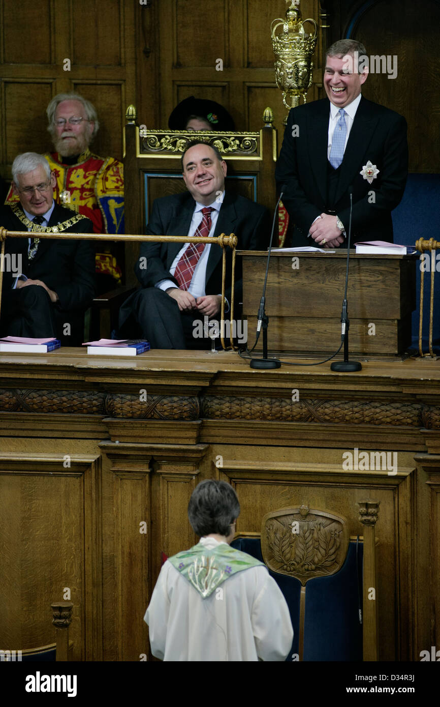 Prinz Andrew an der Generalversammlung der Church Of Scotland, neben Schottlands erster Minister Alex Salmond, 2007 Stockfoto